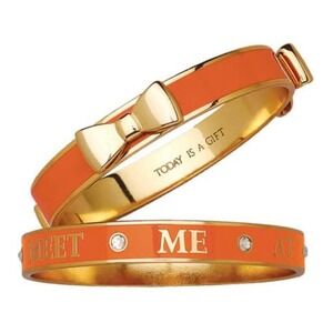 BRIGHTON My Flat In London Orange Bow Bracelet Bangle Gold Today is a Gift‎